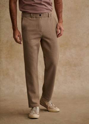 Beige Sézane Albro Men's Trousers | USA LTY-037954