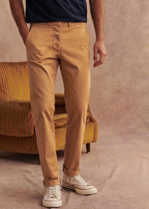 Beige Sézane Tom Chinos Men's Trousers | USA FZQ-189532