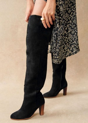 Black Sézane Anaelle Thigh High Women's Boots | USA VFP-964531