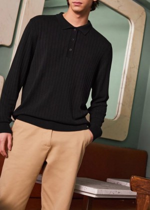 Black Sézane Clive Men's Sweater | USA FPI-438597