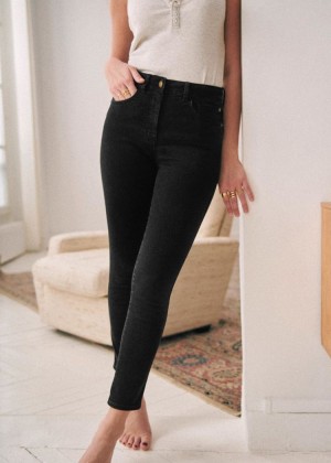 Black Sézane Perfect Slim Women's Trousers | USA OTA-245198