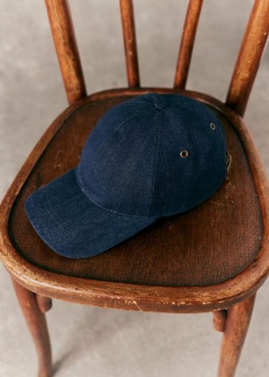 Blue Sézane Chase Denim Men's Caps | USA UHE-920748