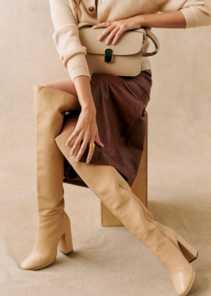 Brown Sézane Apolline Thigh High Women's Boots | USA MGR-560132