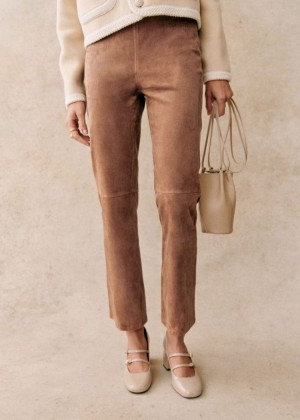 Brown Sézane Ciara Women's Trousers | USA LZG-019758