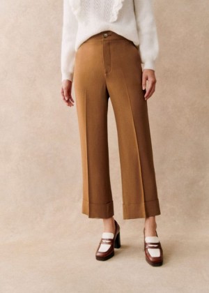 Brown Sézane Damon Women's Trousers | USA FAT-527968