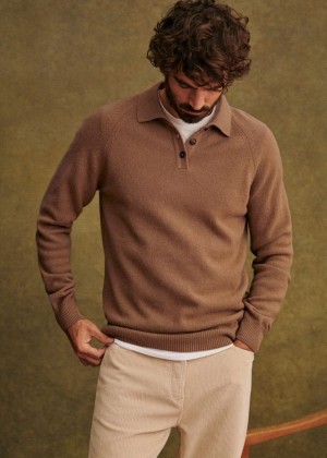 Brown Sézane Moreno Men's Sweater | USA XNK-608473