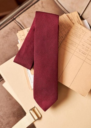 Burgundy Sézane Fletcher Men's Tie | USA FHG-750439