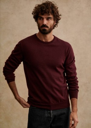 Burgundy Sézane Nils Men's Sweater | USA DOQ-407659