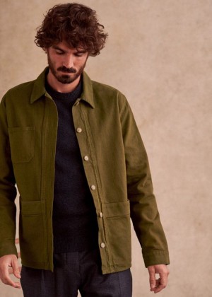 Dark Khaki Sézane Will Men's Jacket | USA EHI-529680