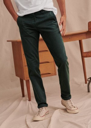 Deep Green Sézane Tom Chinos Men's Trousers | USA AZL-738041