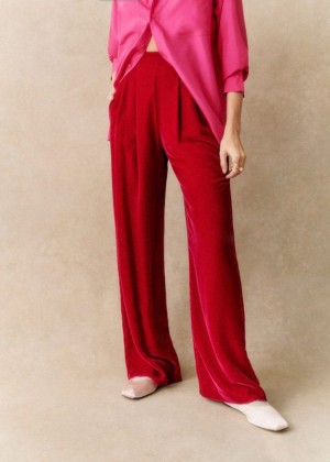 Fuchsia Sézane Malone Women's Trousers | USA GZT-915678