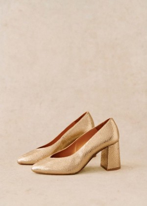 Gold Sézane Alice High Heels Women's Pumps | USA OBW-306578