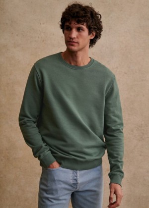 Green Sézane Jaylen Men's Sweatshirt | USA WRI-913270