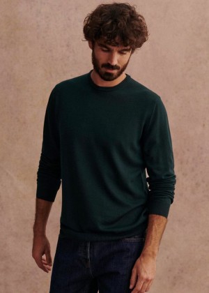 Green Sézane Nils Men's Sweater | USA TWS-497102