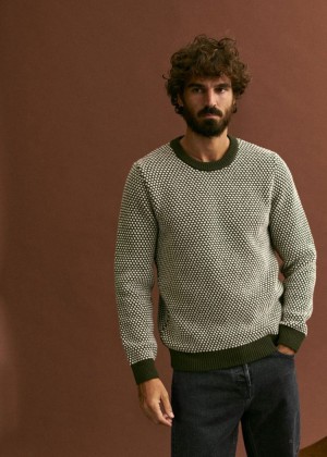 Green Sézane Oscar Men's Sweater | USA DEB-301792