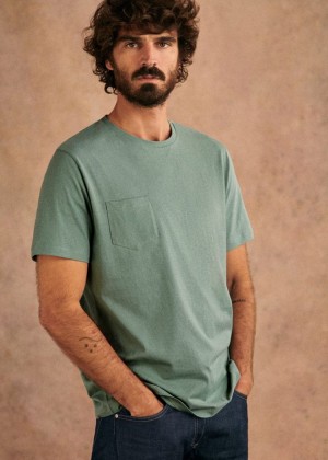 Green Sézane Sonny Men's T-Shirt | USA WJL-802936