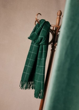 Green Sézane Vick Men's Scarf | USA EPA-630592