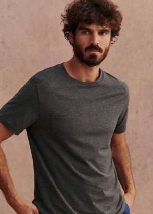 Grey Sézane Sonny Men's T-Shirt | USA SZA-508361