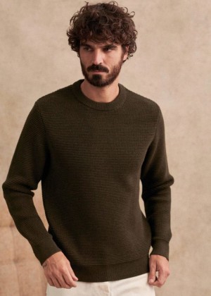 Khaki Sézane Chuck Men's Sweater | USA CQK-904653