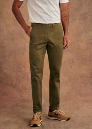 Khaki Sézane Tom Chinos Men's Trousers | USA QTI-321805