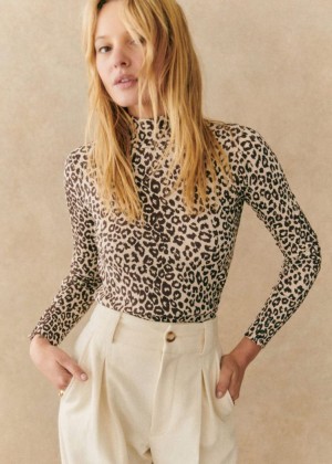 Leopard Sézane Felix Women's Jumper | USA BTN-935480