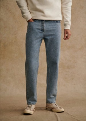 Light Blue Sézane Wrigley Men's Jeans | USA IQA-937826