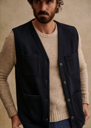 Navy Sézane Edern Cardigan Men's Jacket | USA AWS-092167