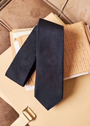 Navy Sézane Fletcher Men's Tie | USA QSL-529481