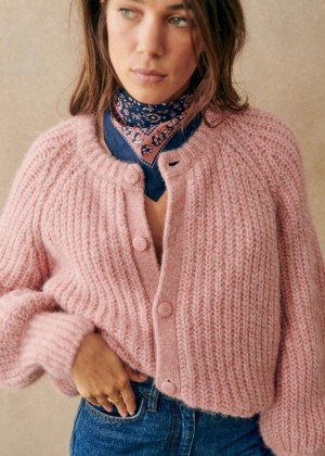 Pink Sézane Emile Women's Cardigan | USA XUW-586749