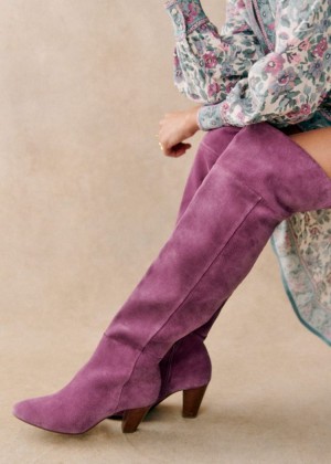 Purple Sézane Colette Thigh High Women's Boots | USA HLX-810463