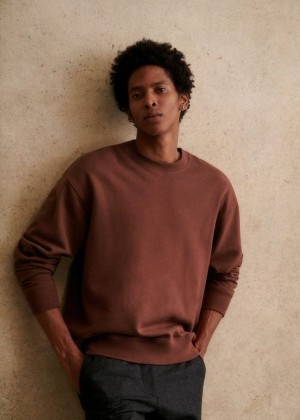 Red Sézane Boxy Men's Sweatshirt | USA YUH-897512