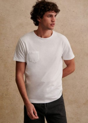 White Sézane Sonny Men's T-Shirt | USA REB-853012