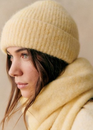 Yellow Sézane Paul Women's Beanie | USA VJI-820549