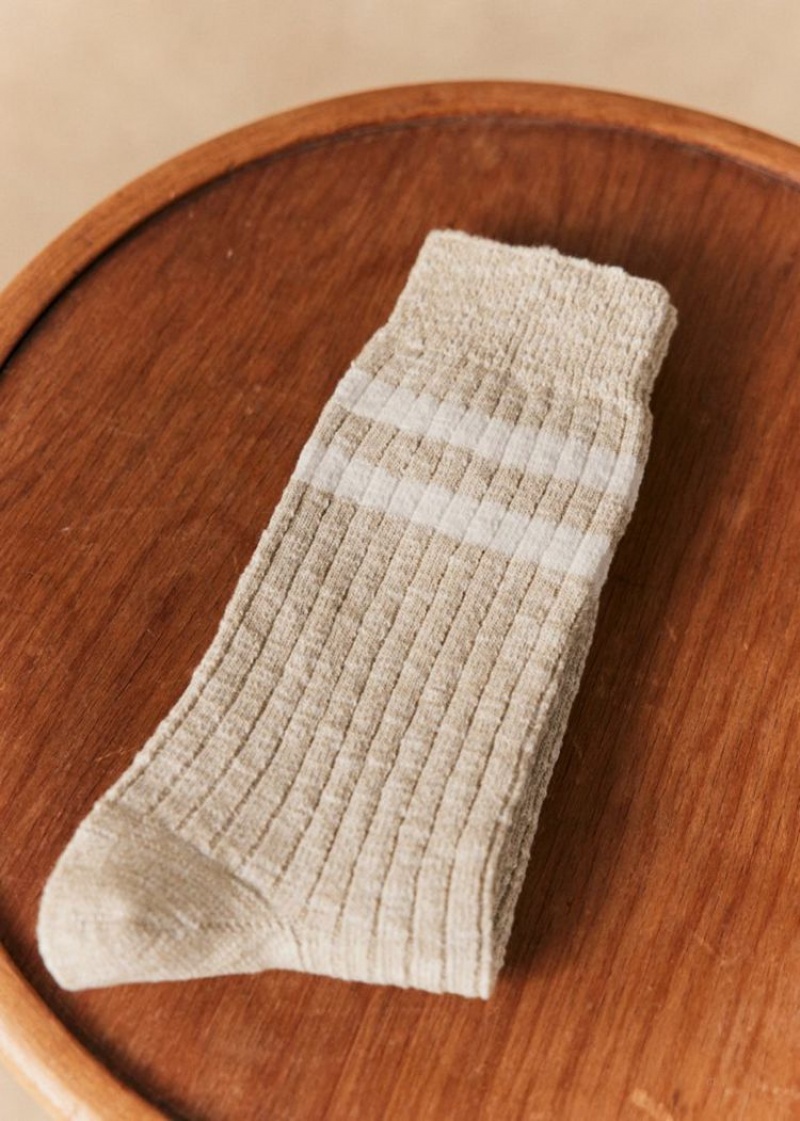 Beige Sézane Leon Men's Socks | USA TJR-613874