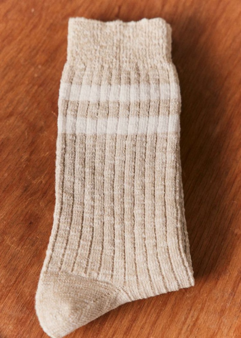 Beige Sézane Leon Men's Socks | USA TJR-613874