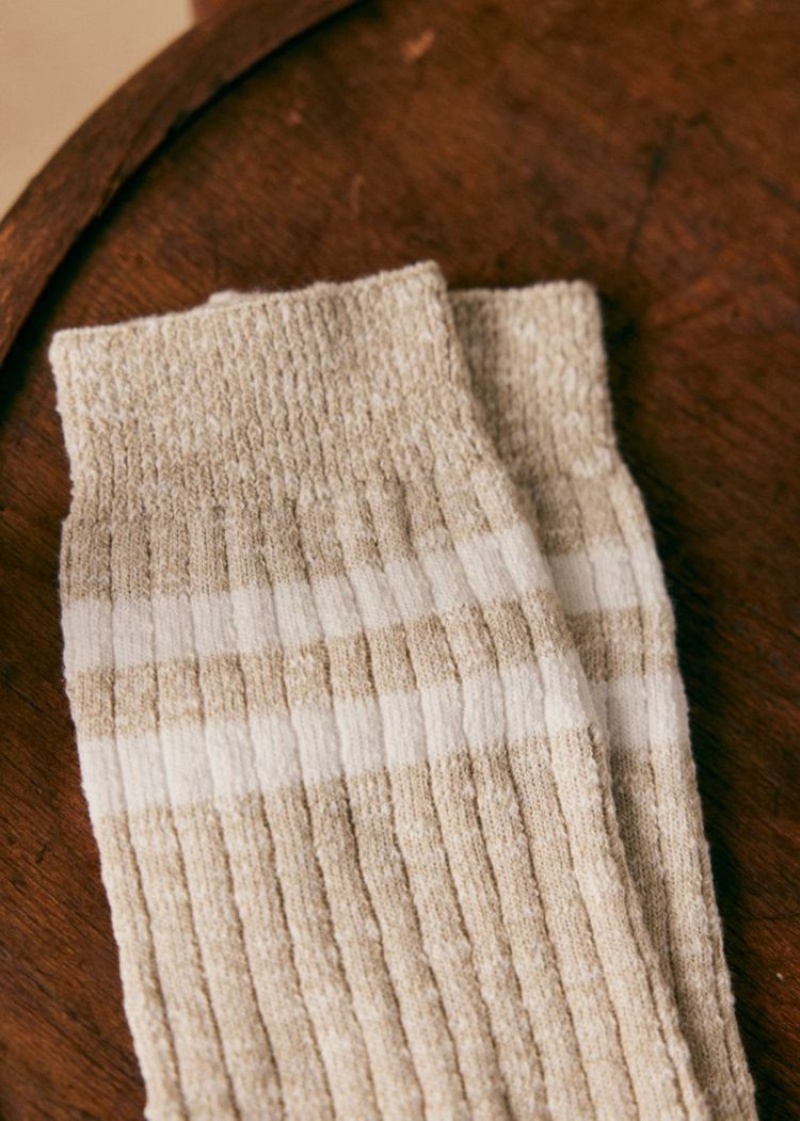 Beige Sézane Leon Men's Socks | USA TJR-613874