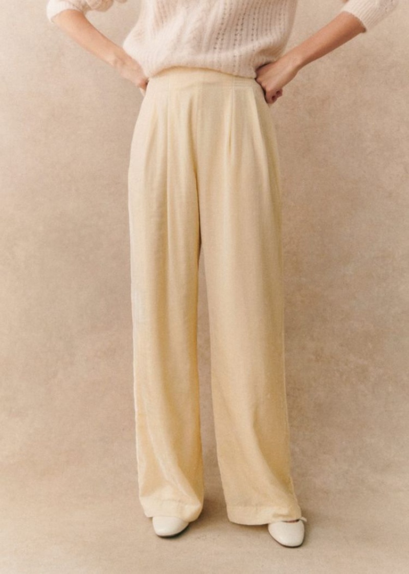 Beige Sézane Malone Women's Trousers | USA YVF-809432