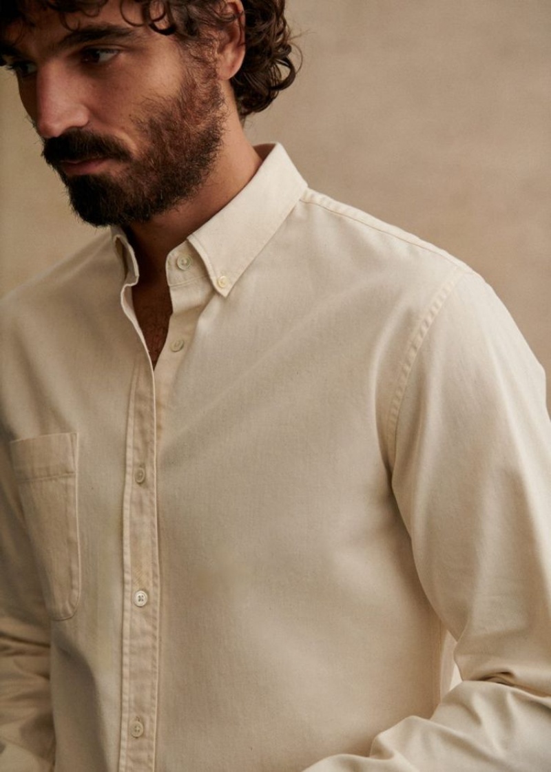 Beige Sézane Miles Men's Shirts | USA IXS-096724