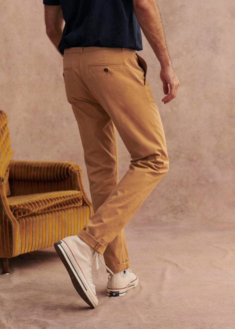 Beige Sézane Tom Chinos Men's Trousers | USA FZQ-189532