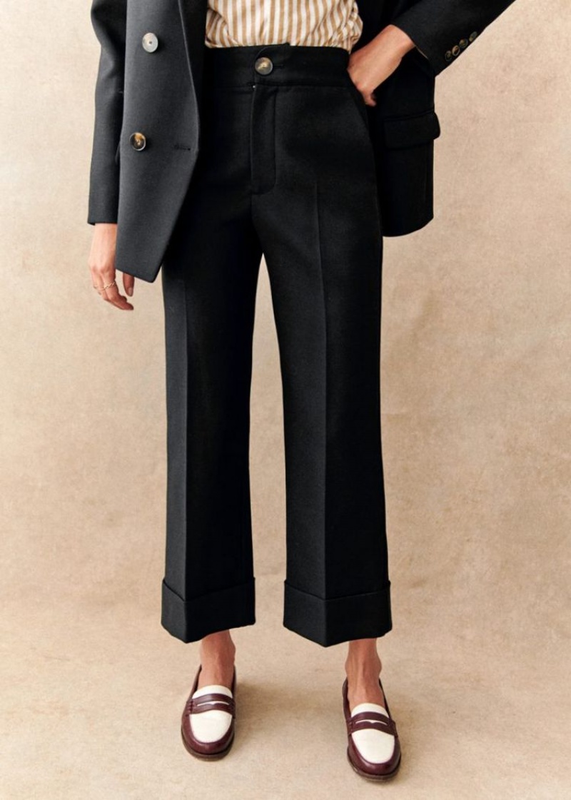 Black Sézane Damon Women's Trousers | USA JSD-063195