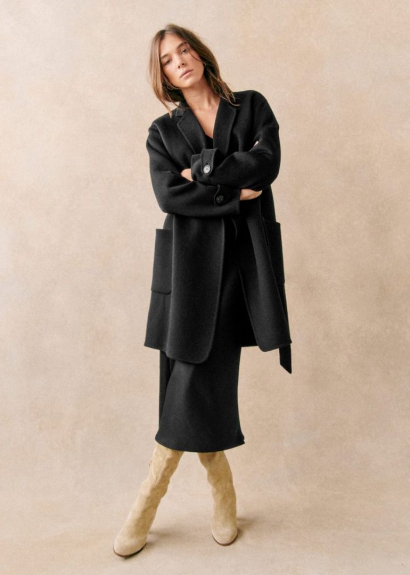 Black Sézane Rick Women's Coat | USA DSG-260941