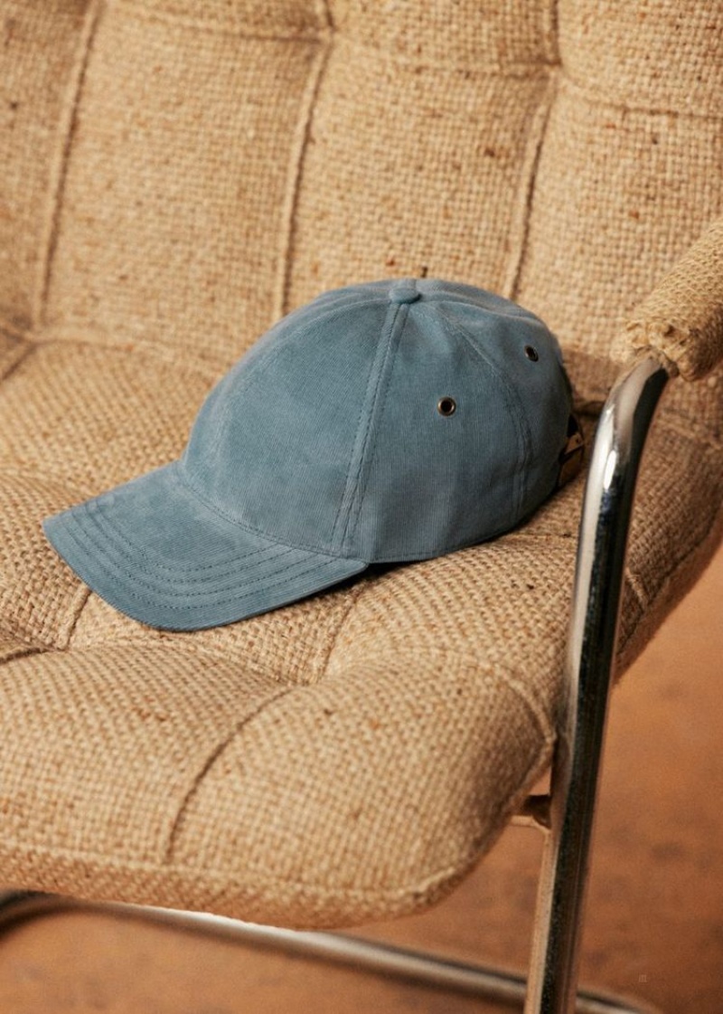 Blue Sézane Chase Corduroy Men's Caps | USA KSQ-076129