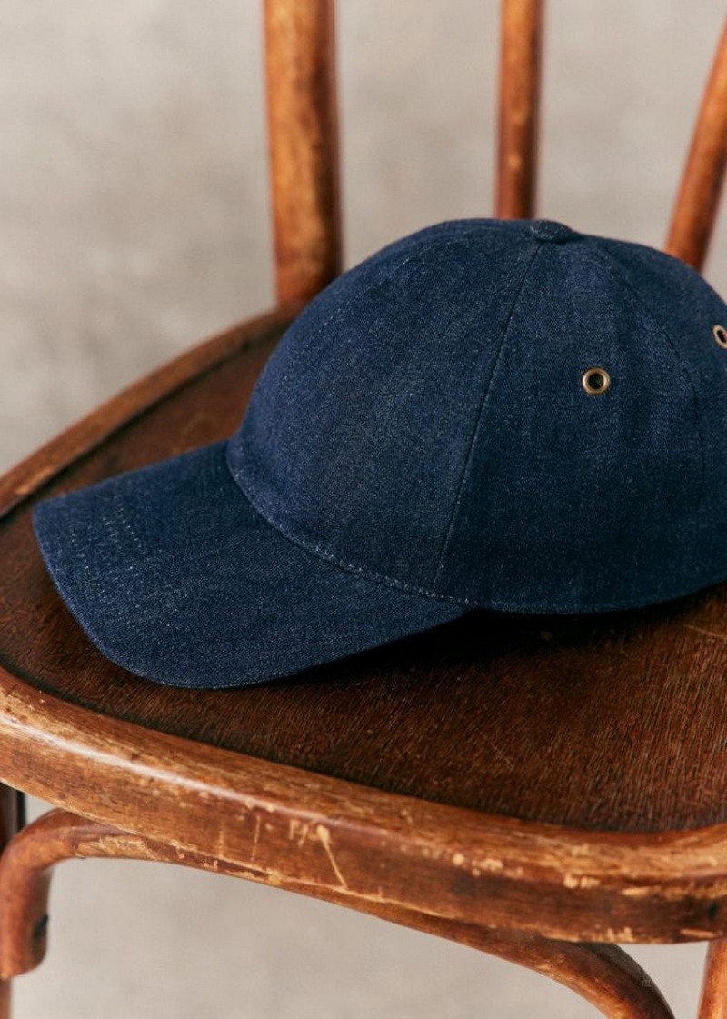 Blue Sézane Chase Denim Men's Caps | USA UHE-920748