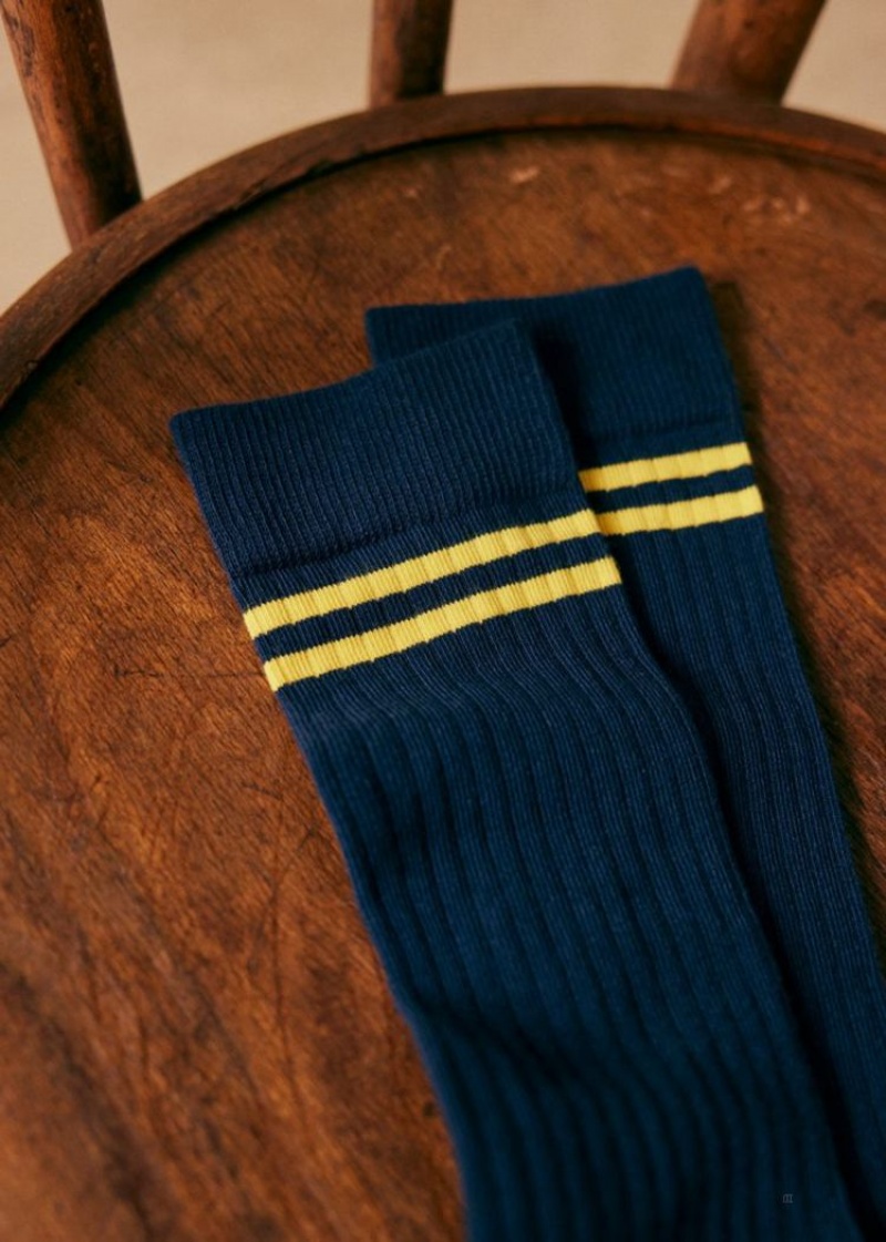 Blue Sézane Olwen Men's Socks | USA TOX-286395