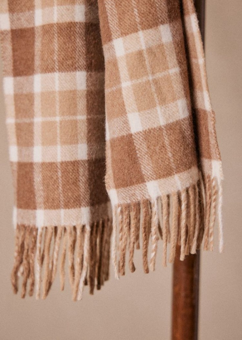 Brown Beige Sézane Herman Men's Scarf | USA HKJ-763120