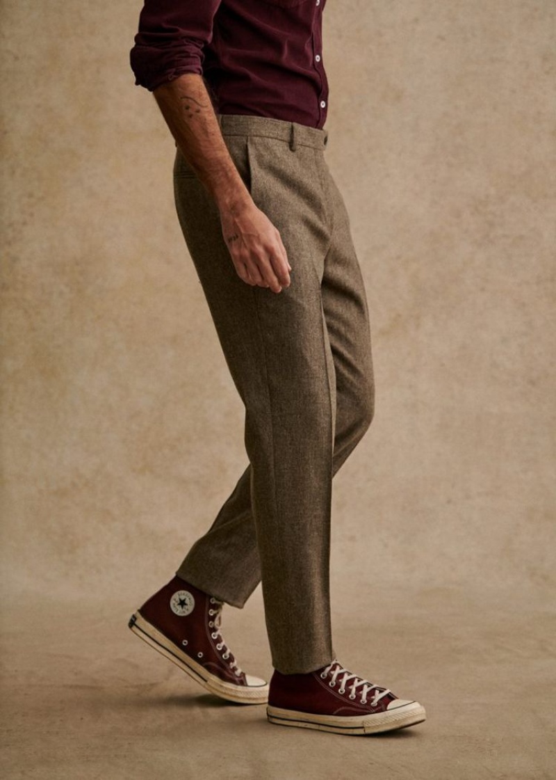 Brown Sézane Carl Men's Trousers | USA TWJ-714398