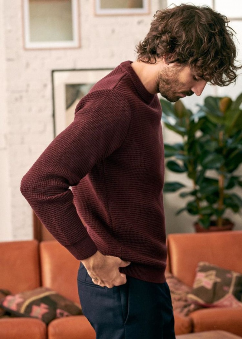 Burgundy Sézane Chuck Men's Sweater | USA UXN-803729