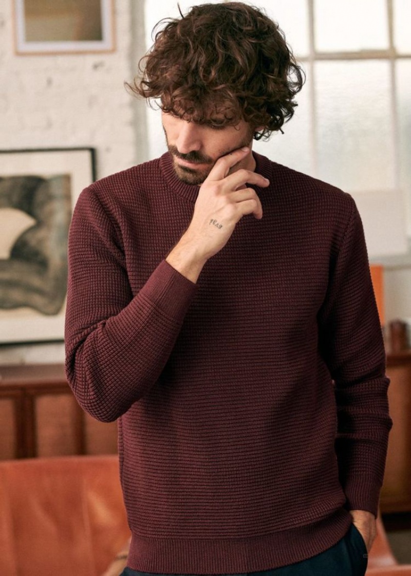 Burgundy Sézane Chuck Men's Sweater | USA UXN-803729