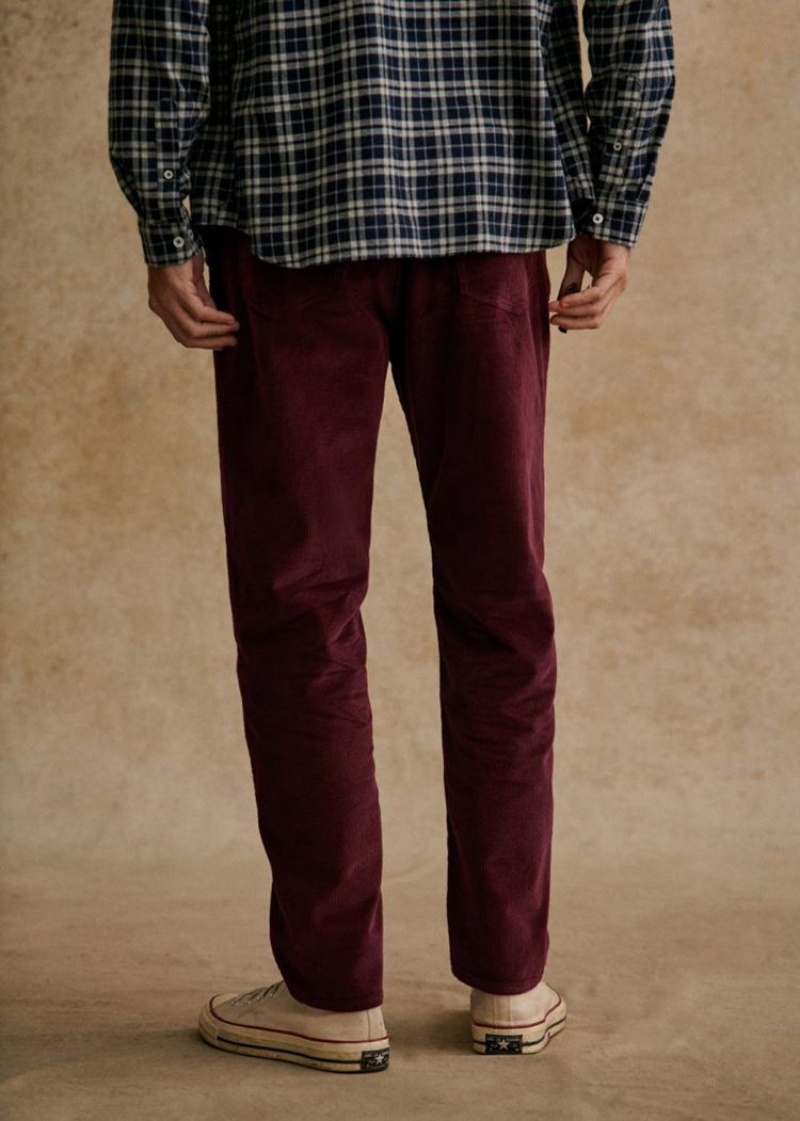 Burgundy Sézane Corduroy Albano Men's Trousers | USA WQG-241860