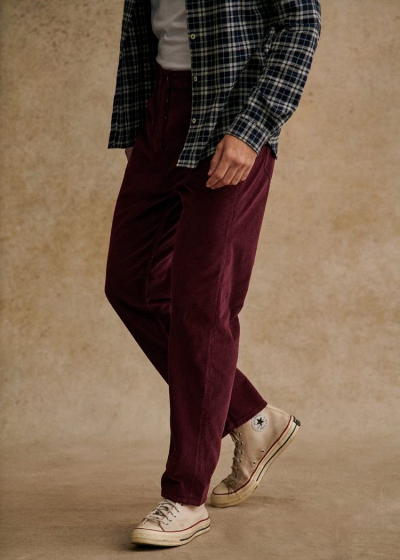 Burgundy Sézane Corduroy Albano Men's Trousers | USA WQG-241860